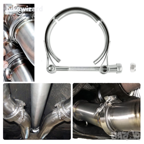 Скоба Godimg V-Band 3 инча (76,2 мм), универсални скоби за изпускателна система НОВА, снимка 2 - Части - 52554128