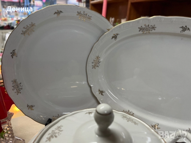 MSB Czechoslovakia 1935-1945 Класиката е винаги на мода⚜️ Бяло и злато с елегантен релеф⚜️ , снимка 6 - Сервизи - 52832483