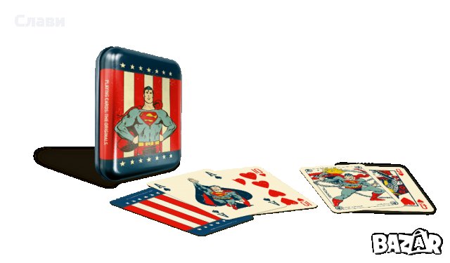 Карти за игра Superman Vintage метална кутия, снимка 1 - Фен артикули - 35275251