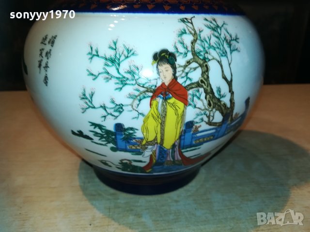 JAPAN-ВАЗА 28см-SWISS 1705210835, снимка 3 - Антикварни и старинни предмети - 32900049