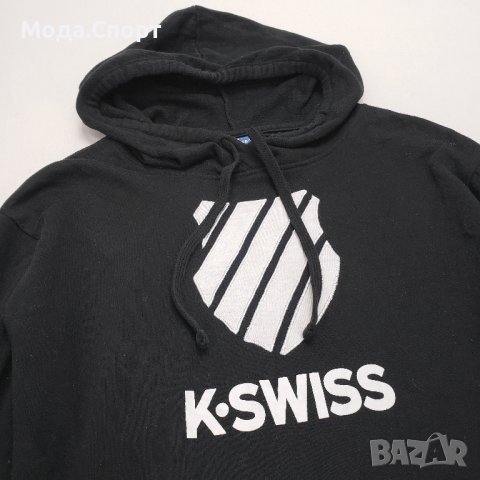 K-SWISS logo hoodie Оригинален Памучен Суичър Като Нов (S)