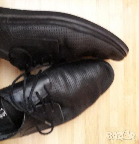 Мъжки летни черни обувки на дупки с връзки, снимка 2 - Ежедневни обувки - 30022834