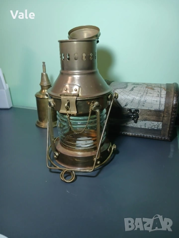 Стар морски фенер на свещ, снимка 5 - Антикварни и старинни предмети - 53065587