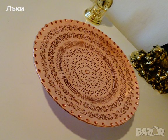 Медна фруктиера 2 кг.,меден поднос за торта. , снимка 7 - Антикварни и старинни предмети - 26313628