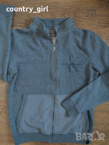 calvin klein jeans grey - страхотно мъжко горнище, снимка 3 - Спортни дрехи, екипи - 27684909