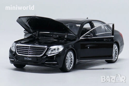 Mercedes-Benz S500 W222 S-Class - мащаб 1:24 на Welly моделът е нов в кутия, снимка 7 - Колекции - 53235879
