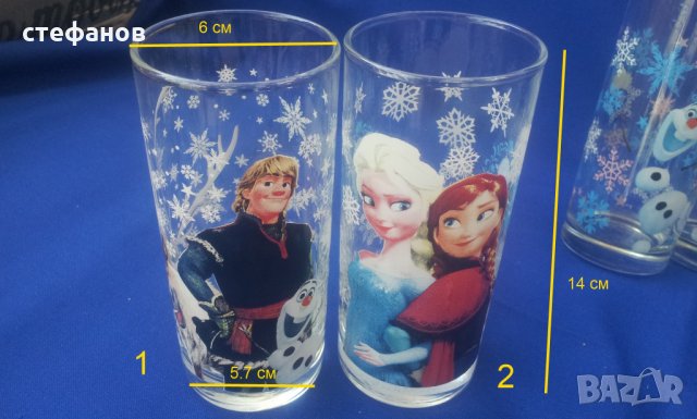 Чаши Леденото кралство, Замръзналото кралство стъклени, снимка 2 - Колекции - 32811577