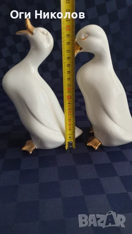 Чифт порцеланови патици с позлата, снимка 3 - Антикварни и старинни предмети - 50998230