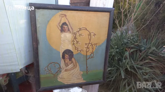 СТАРА КАРТИНА МАСЛО НА ПЛАТНО НА БЪЛГАРСКИЯ ХУДОЖНИК М.КАРАЛЕЕВ 1931г