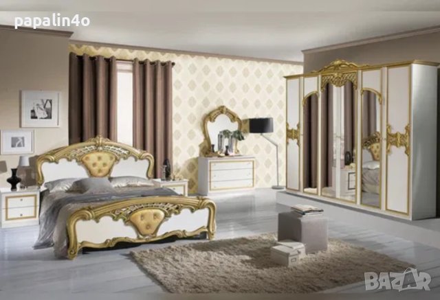 ТОП ЦЕНА!!! Уникален луксозен спален комплект Ева Голд с шесткрилен гардероб, снимка 2 - Спални и легла - 43638203