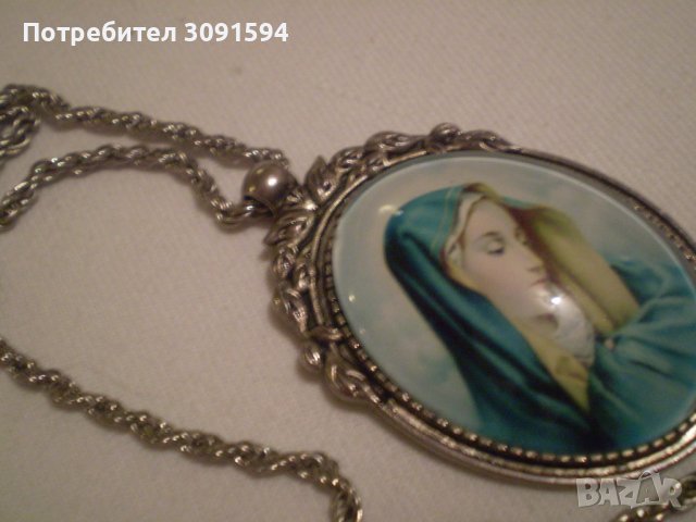 Медальон с висулка  икона под стъкло ДЕВА МАРИЯ Мадона, снимка 10 - Антикварни и старинни предмети - 37850032