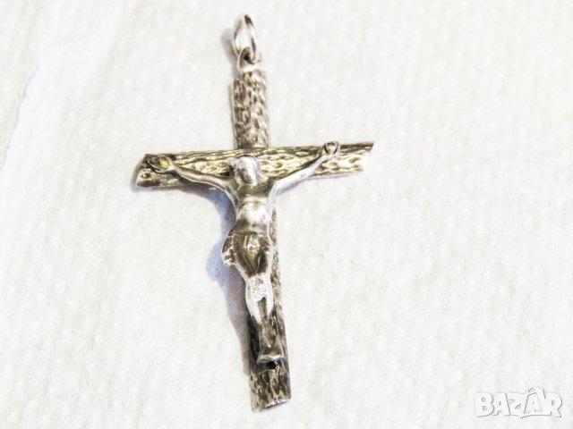 сребърен кръст разпятие Христово Исус Христос и сребърен синджир сребро, снимка 6 - Колиета, медальони, синджири - 32301605