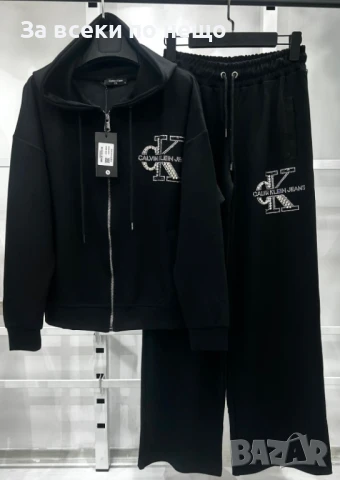 Calvin Klein Дамски Черен Спортен Комплект С Бродирано Лого🔝Дамски Спортен Екип Код A835