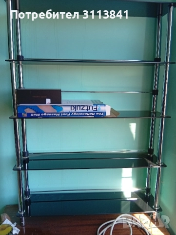 Стелаж от стъкло и метал,разглобяем.