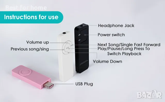 Мини MP3 музикален плейър Zunate, снимка 12 - MP3 и MP4 плеъри - 48351287