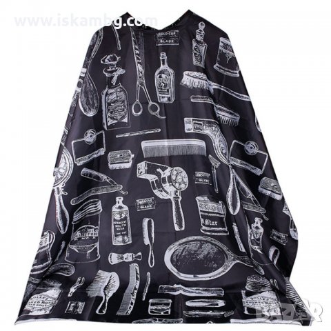 Престилка за подстригване, пелерина за подстригване - ЧЕРЕН ПРИНТ - КОД 3209