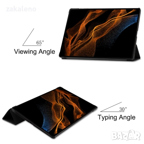 Калъф 3fold за Samsung Galaxy Tab S8 S9 S10 S11 Ultra Ултра кейс кожен, снимка 4 - Калъфи, кейсове - 52168805
