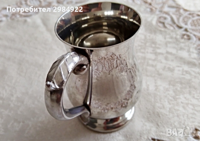 Английски калай, произведен в Англия, посребрен от Comoy's., снимка 2 - Антикварни и старинни предмети - 53441870