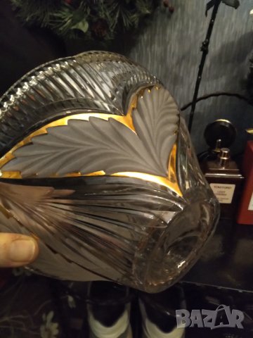 Кристална фруктиера с позлата , снимка 2 - Декорация за дома - 43121299