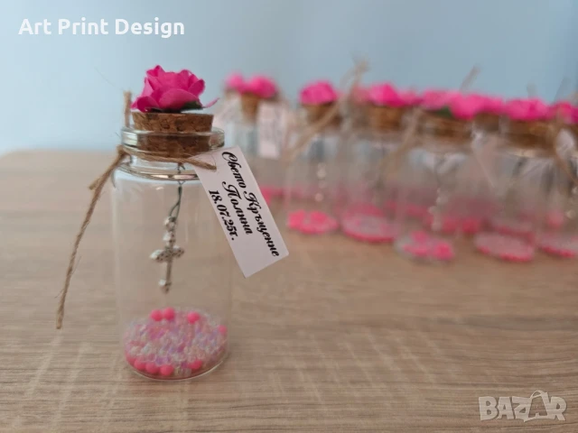 Сувенири Стъкленица за кръщене, рожден ден, юбилей, сватба,погача, снимка 5 - Други - 50595160