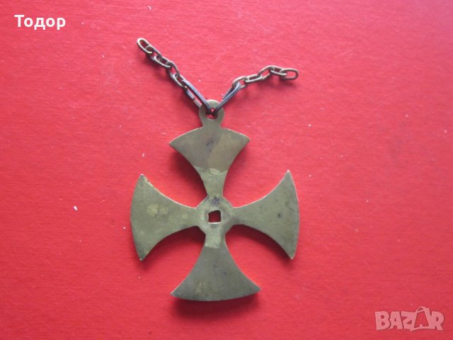 Голям стар немски бронзов кръст , снимка 3 - Колекции - 28230594