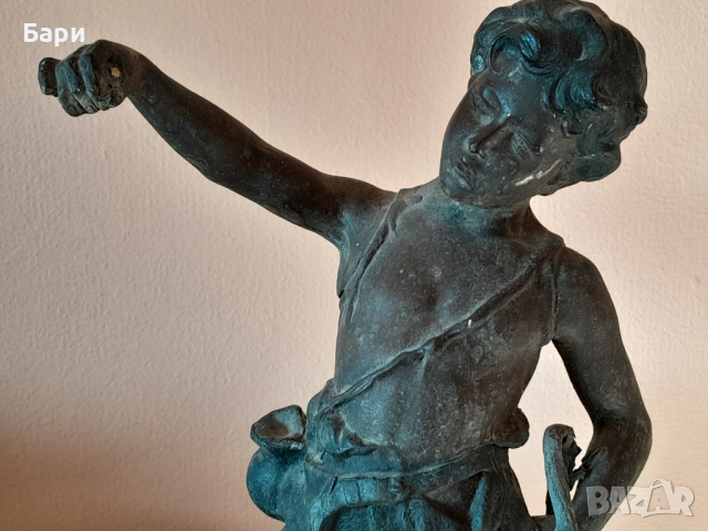 Стара авторска бронзова фигура,статуетка, снимка 7 - Колекции - 44873008