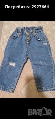 Бебешки дънки ZARA 80, снимка 1 - Панталони и долнища за бебе - 43973831