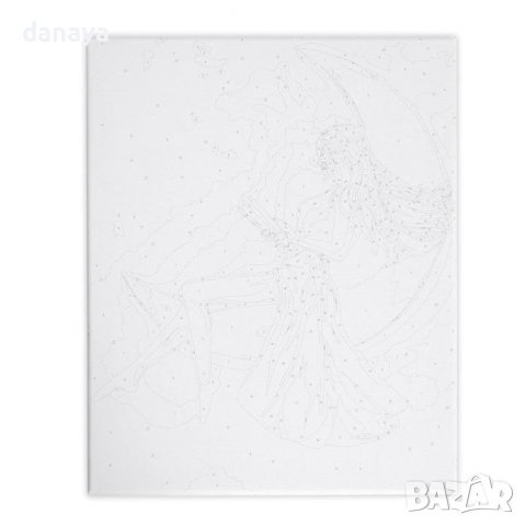 3378 Картина за рисуване по номера с гирлянда Момиче на луната, снимка 3 - Други - 39211603