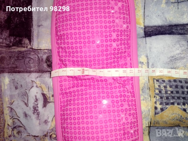 Ново! Страхотен розов бански с пайети размер С, снимка 3 - Бански костюми - 37092541