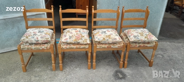 Столове трапезни масив-4бр.№013, снимка 4 - Столове - 52561997