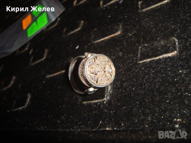 СРЕБЪРЕН ФИЛИГРАНЕН ПРЪСТЕН СТАРИННА АЖУРНА РЪЧНА ИЗРАБОТКА СРЕБРО с ГРАНУЛАЦИЯ БИЖУ УНИКАТ 22724, снимка 14 - Антикварни и старинни предмети - 33133389
