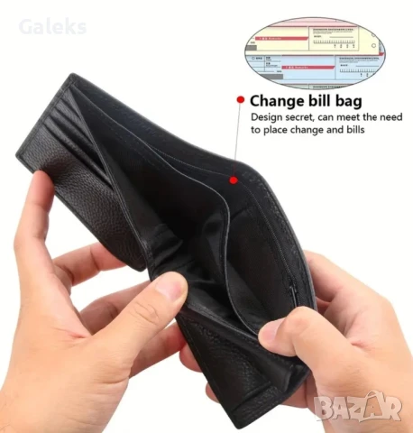 Защитени* Елегантни и Изискани мъжки портфейли с две лица /Черна естест. кожа!, снимка 9 - Портфейли, портмонета - 51429431