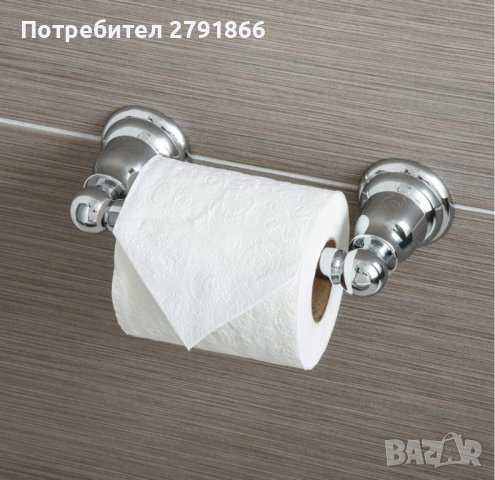 Amazon Basics  Класически  държач за тоалетна хартия, полиран хром, снимка 1 - Други - 43399657