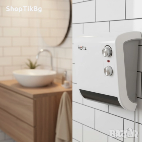 Отоплителна печка за баня Voltz OV51970J – 2000W, вентилатор, водоустойчива, снимка 2 - Отоплителни печки - 51852846