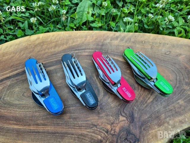 Туристически комплект за хранене България 6 в 1,четири цвята