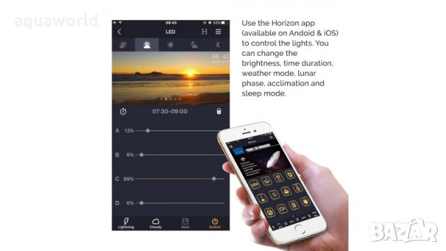 "ПРОМОЦИЯ" Осветление ZetLight Lancia2 ZP4000-438PW 16W Plant WiFi , снимка 2 - Оборудване за аквариуми - 33290559