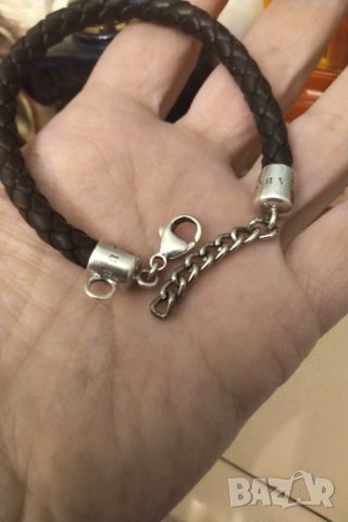 THOMAS SABO оригинална гривна кожа и сребро намалена , снимка 2 - Гривни - 43674886