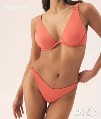 Бански комплект от две части, Цвят Корал, Размер S, снимка 4 - Бански костюми - 50752598