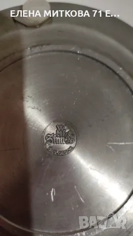 WMF Германия малка масивна калаена чиния барелеф на Рембранд, снимка 6 - Антикварни и старинни предмети - 49787478