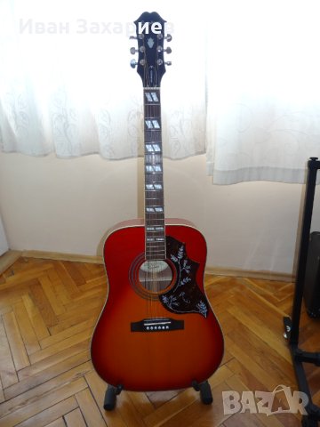 Акустична уестърн китара Epiphone Hummingbird в отлично състояние!, снимка 3 - Китари - 43611203