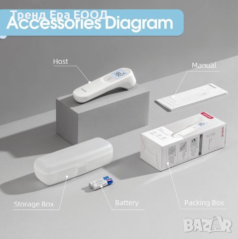 Безконтактен термометър, снимка 6 - Други - 43681534