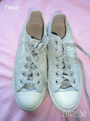 сребърни Converse 39, снимка 2 - Кецове - 37666464