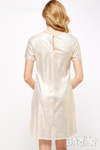Златна рокля, снимка 2 - Рокли - 26726517