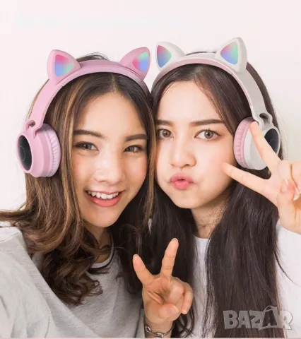 Безжични bluetooth слушалки с котешки уши за деца BT-023C - EP9, снимка 6 - Друга електроника - 47827575