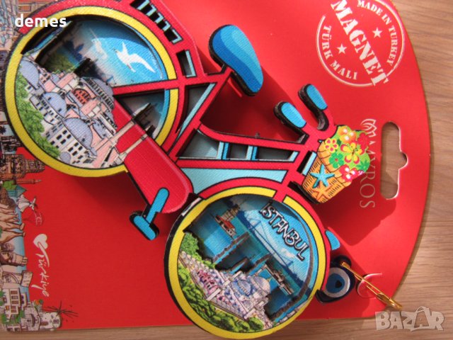 Автентичен 3D магнит от Турция, Истанбул с окото на Назар, снимка 2 - Колекции - 43453765