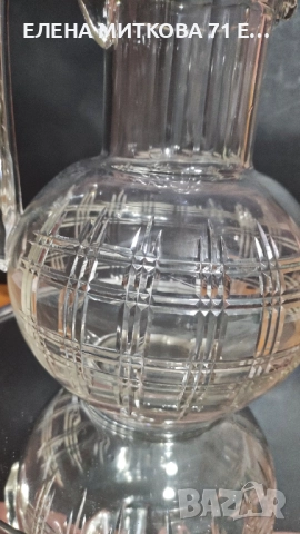 Голяма тежка гравирана кана от кристално стъкло, снимка 6 - Аксесоари за кухня - 52777396