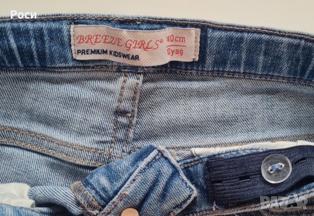 Дънкови панталони с дантелка, снимка 3 - Детски къси панталони - 37634249