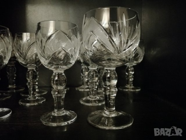 Кристални чаши 12 броя за вино и ракия, снимка 3 - Чаши - 38820847
