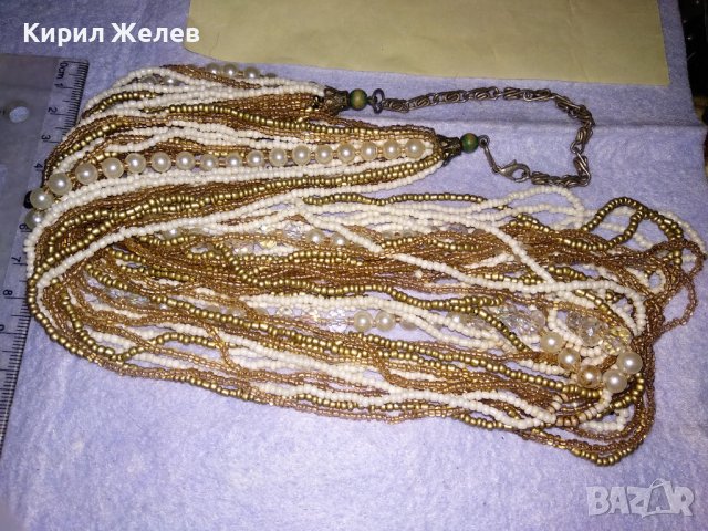 ВЕЛИКОЛЕПНА МЪНИСТЕНА ОГЪРЛИЦА ХИЛЯДИ РЪЧНО НИЗАНИ ЗВЕНА МЪНИСТА РЕТРО НАКИТ БИЖУ 34663, снимка 10 - Колиета, медальони, синджири - 39190546