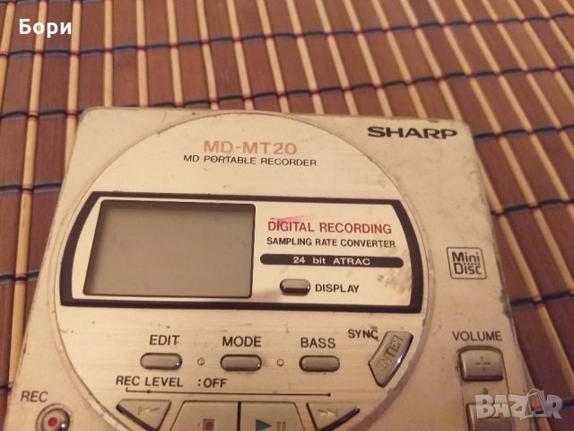  SHARP MD-MT20 minidisc  PORTABLE PLAYER RECORDER , снимка 3 - Плейъри, домашно кино, прожектори - 27911887